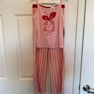 Dr. Seuss Pink and Red Striped Pajama Set